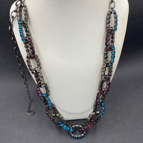 LouLou De La Falaise Rhinestone Loop Necklace - Picture 1 of 8